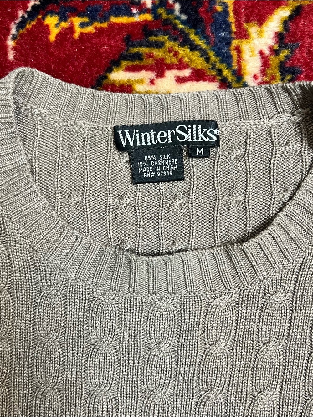 Winter Silks Silk/Cashmere Cable-knit Sweater